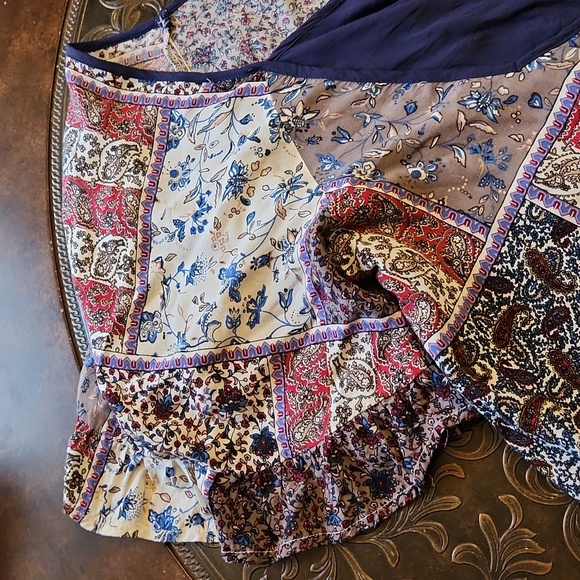 Quilt Patchwork Look Blouse Sz Sm - Picture 2 of 5